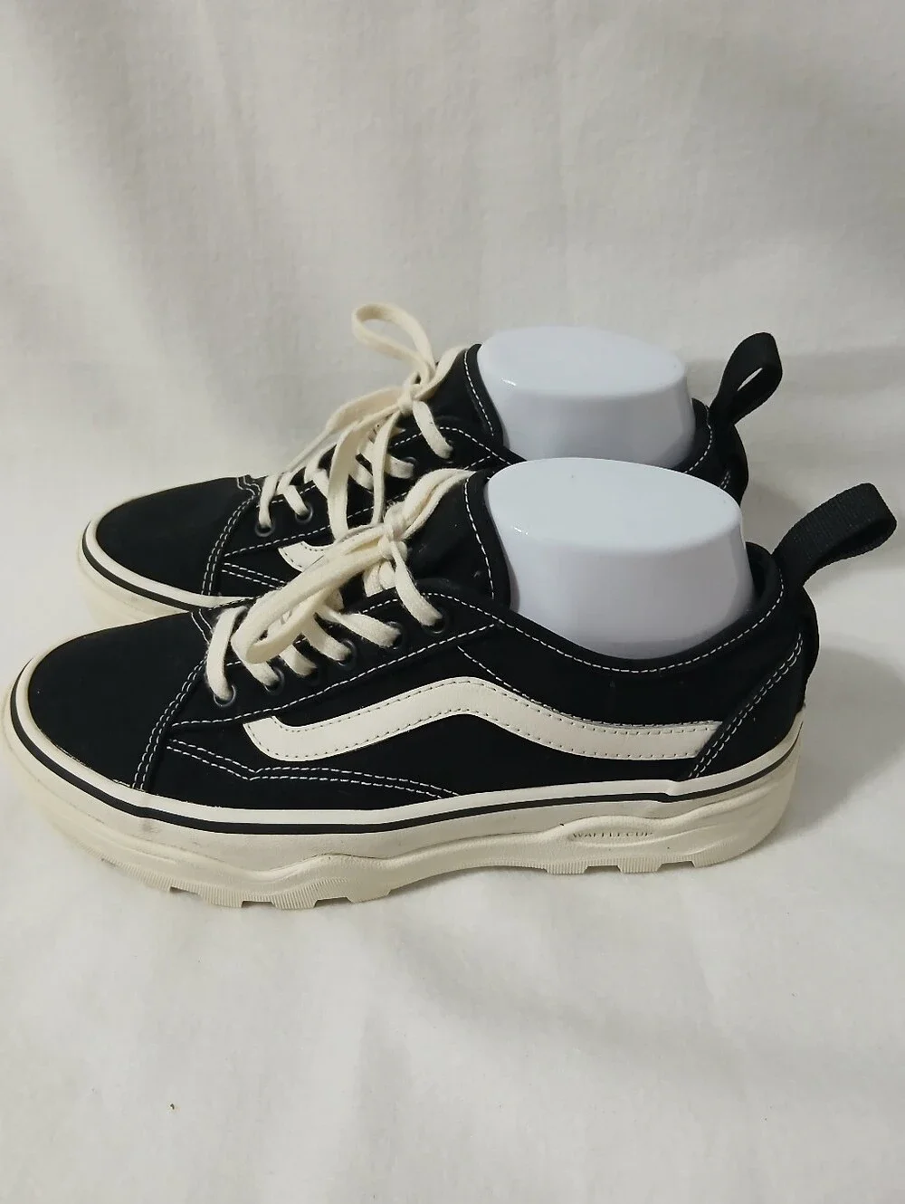 Classic Low-Top Skate Sneaker in Black and Cream